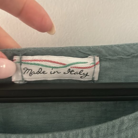 Teal Green Made in Italy 100% Linen Women’s Blouse 🇮🇹 - Picture 3 of 7